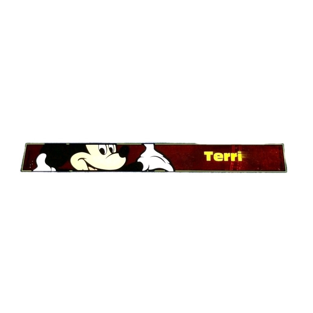 Terri Name  Ruler‎ Vintage Mickey Mouse Disney Personalized Red Plastic